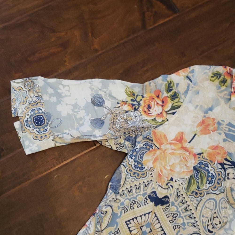 Chico's button up multi colored blouse - Picture 3 of 4